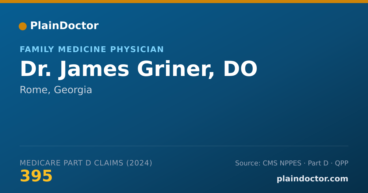 Shareable card for James Griner, DO - Family Medicine Physician, Rome, GA