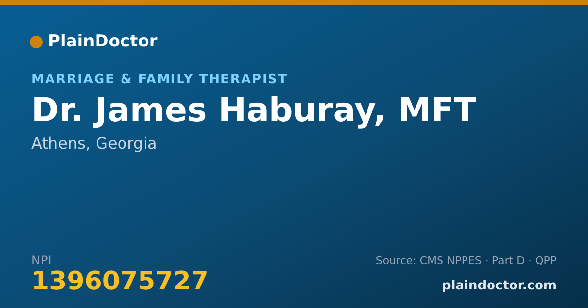 Shareable card for James Haburay, MFT - Marriage & Family Therapist, Athens, GA
