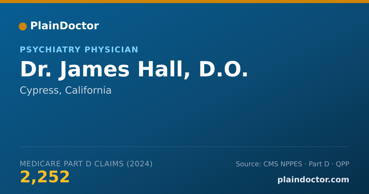 Shareable card for James Hall, D.O. - Psychiatry Physician, Cypress, CA
