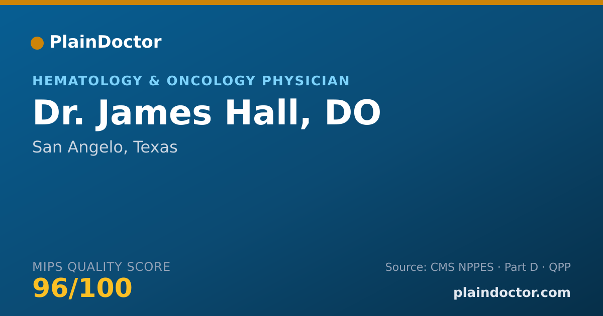 Shareable card for James Hall, DO - Hematology & Oncology Physician, San Angelo, TX