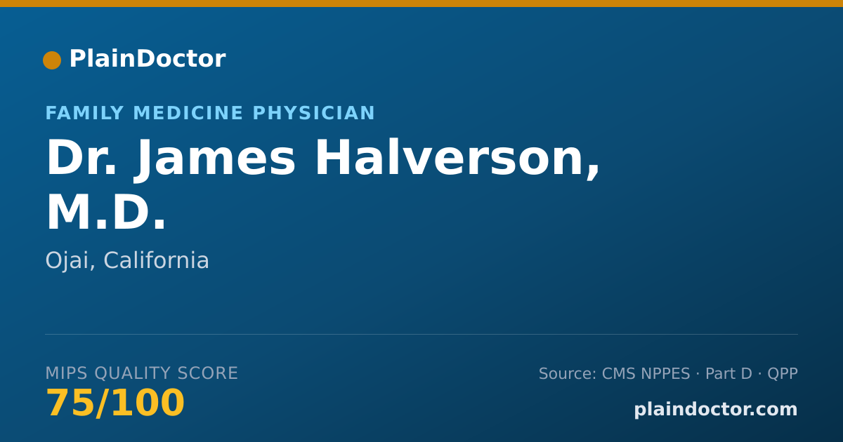 Shareable card for James Halverson, M.D. - Family Medicine Physician, Ojai, CA