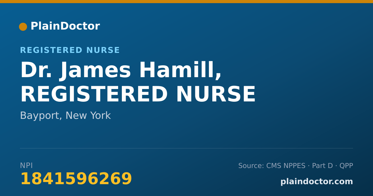 Shareable card for James Hamill, REGISTERED NURSE - Registered Nurse, Bayport, NY