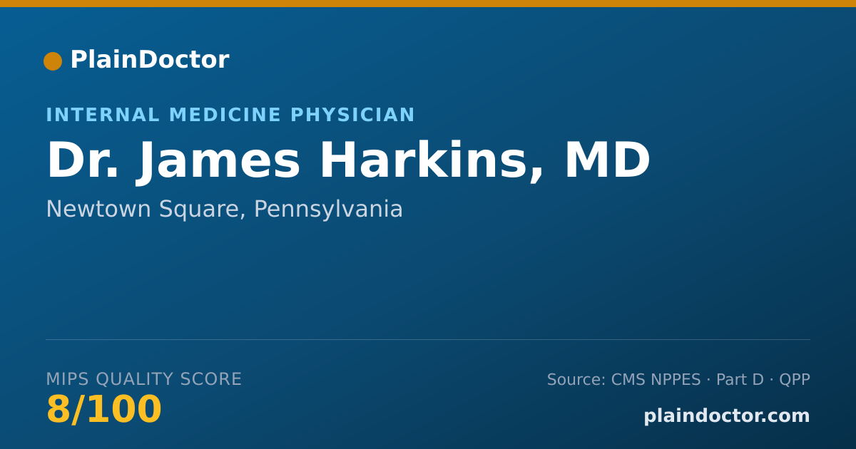 Shareable card for James Harkins, MD - Internal Medicine Physician, Newtown Square, PA