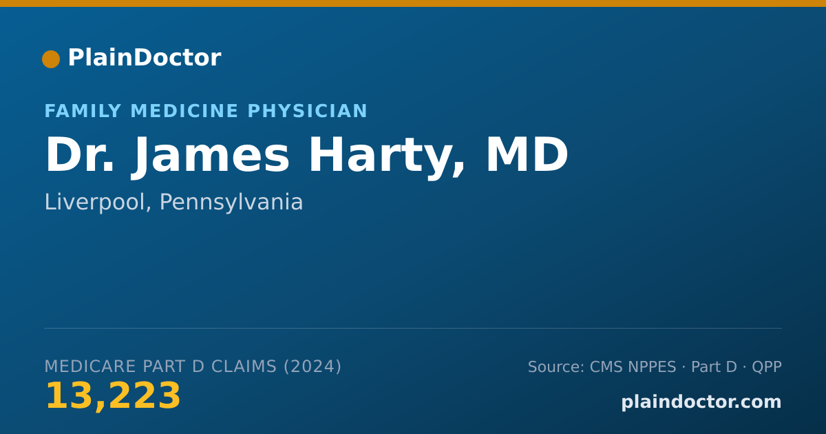 Shareable card for James Harty, MD - Family Medicine Physician, Liverpool, PA
