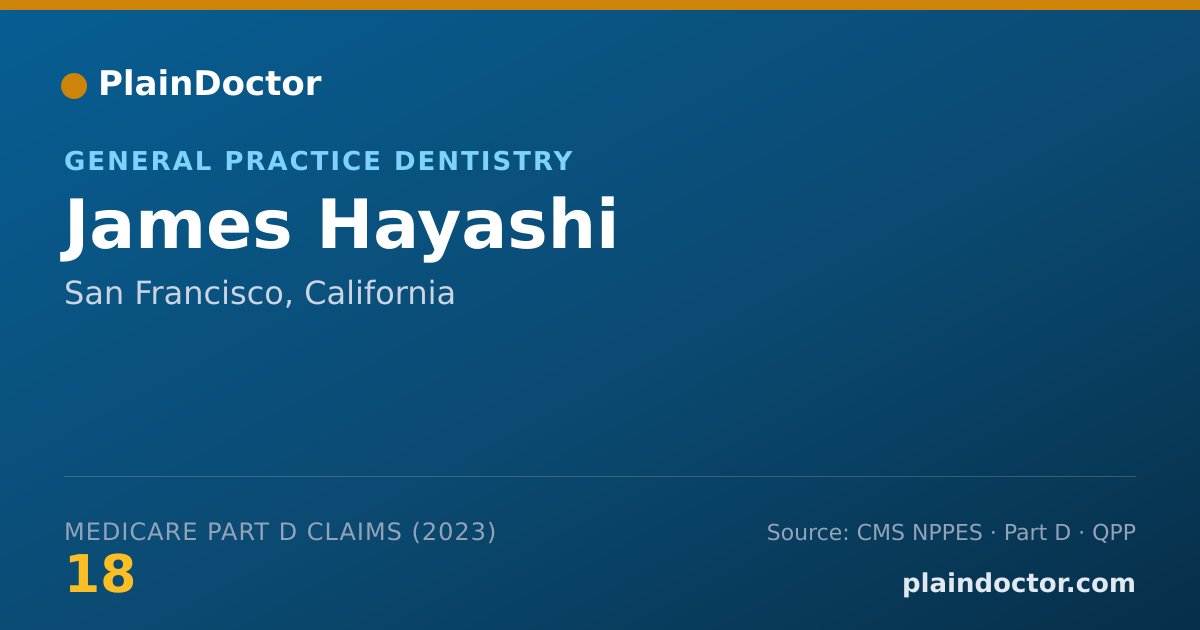 Shareable card for James Hayashi - General Practice Dentistry, San Francisco, CA
