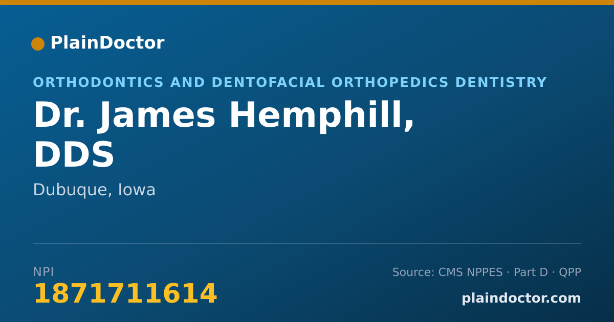 Shareable card for James Hemphill, DDS - Orthodontics and Dentofacial Orthopedics Dentistry, Dubuque, IA