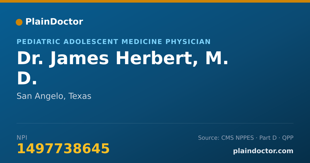 Shareable card for James Herbert, M. D. - Pediatric Adolescent Medicine Physician, San Angelo, TX