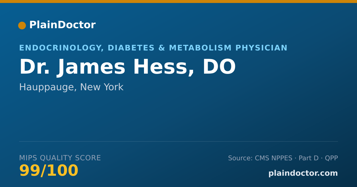 Shareable card for James Hess, DO - Endocrinology, Diabetes & Metabolism Physician, Hauppauge, NY