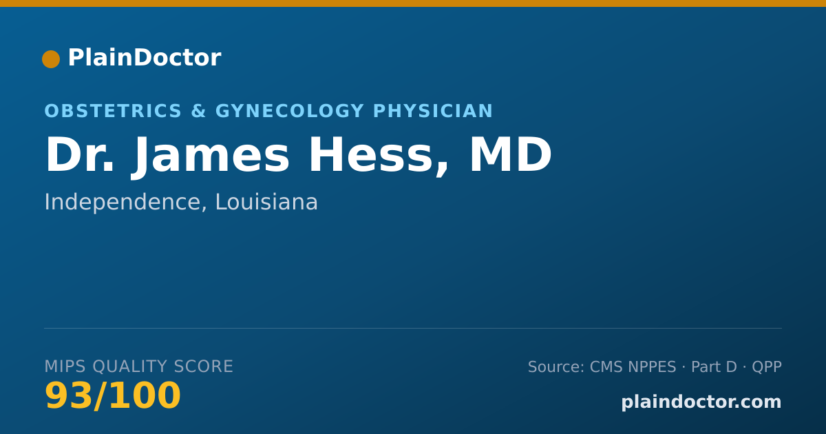 Shareable card for James Hess, MD - Obstetrics & Gynecology Physician, Independence, LA