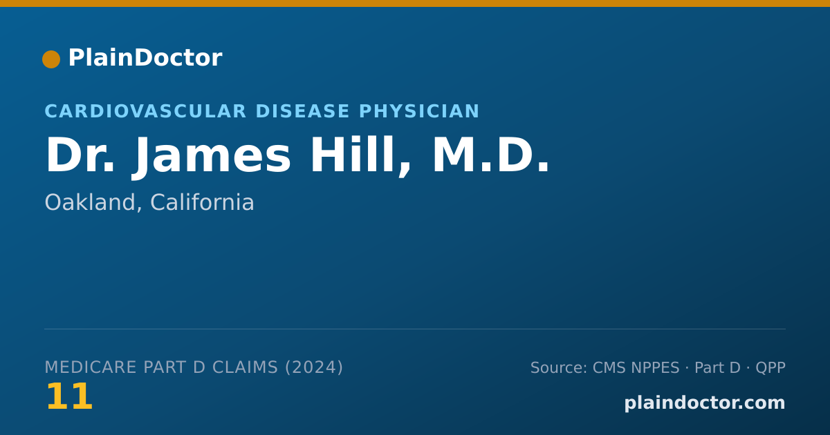 Shareable card for James Hill, M.D. - Cardiovascular Disease Physician, Oakland, CA
