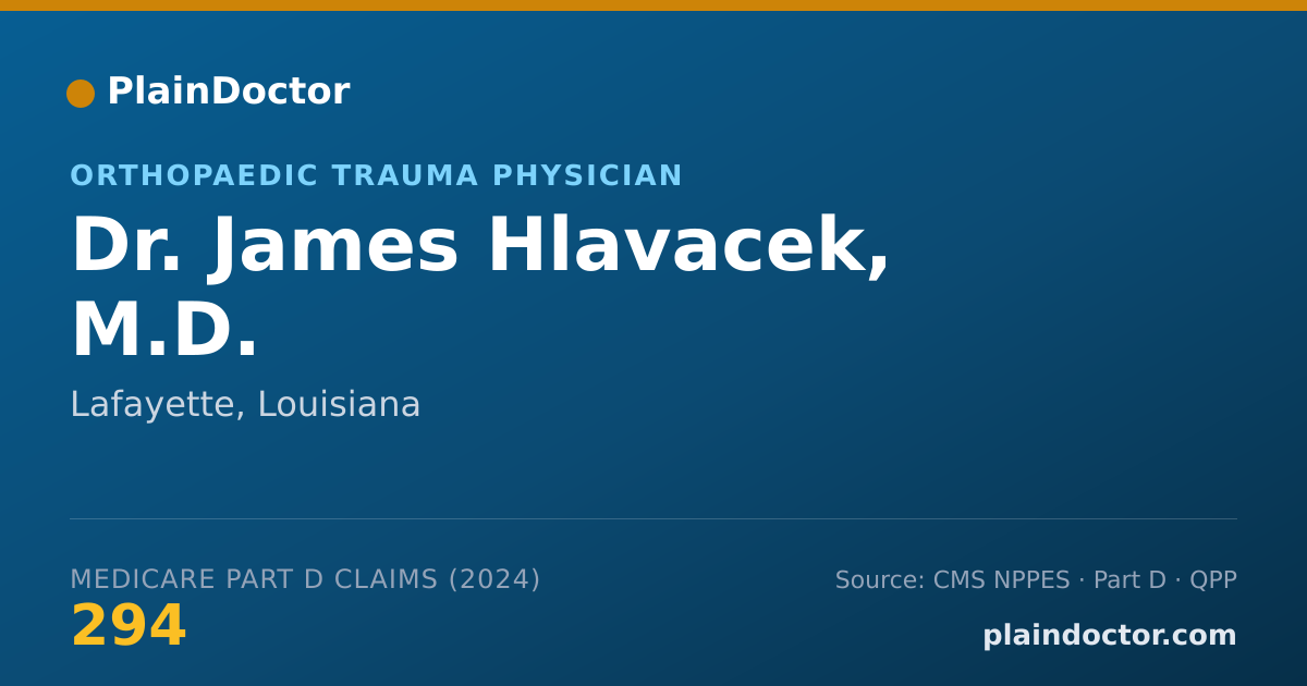 Shareable card for James Hlavacek, M.D. - Student in an Organized Health Care Education/Training Program, Lafayette, LA