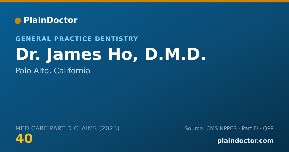 Shareable card for James Ho, D.M.D. - General Practice Dentistry, Palo Alto, CA