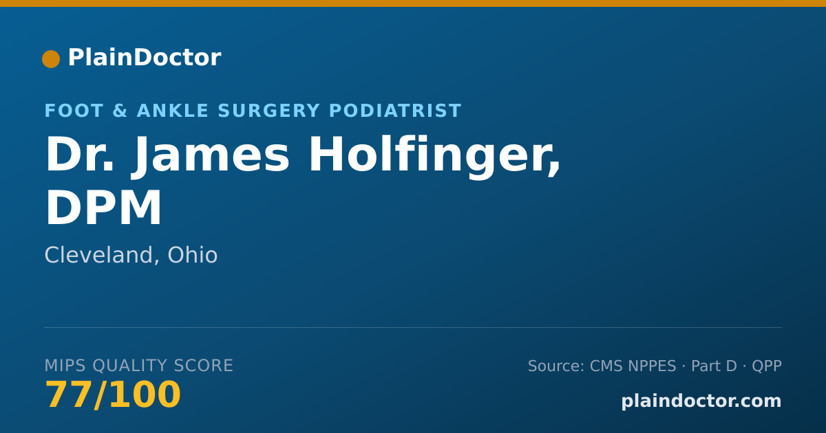 Shareable card for James Holfinger, DPM - Foot & Ankle Surgery Podiatrist, Cleveland, OH