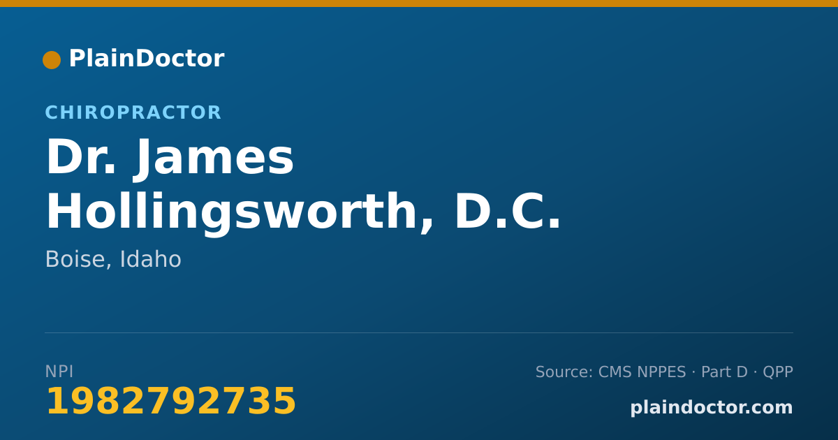 Shareable card for James Hollingsworth, D.C. - Chiropractor, Boise, ID