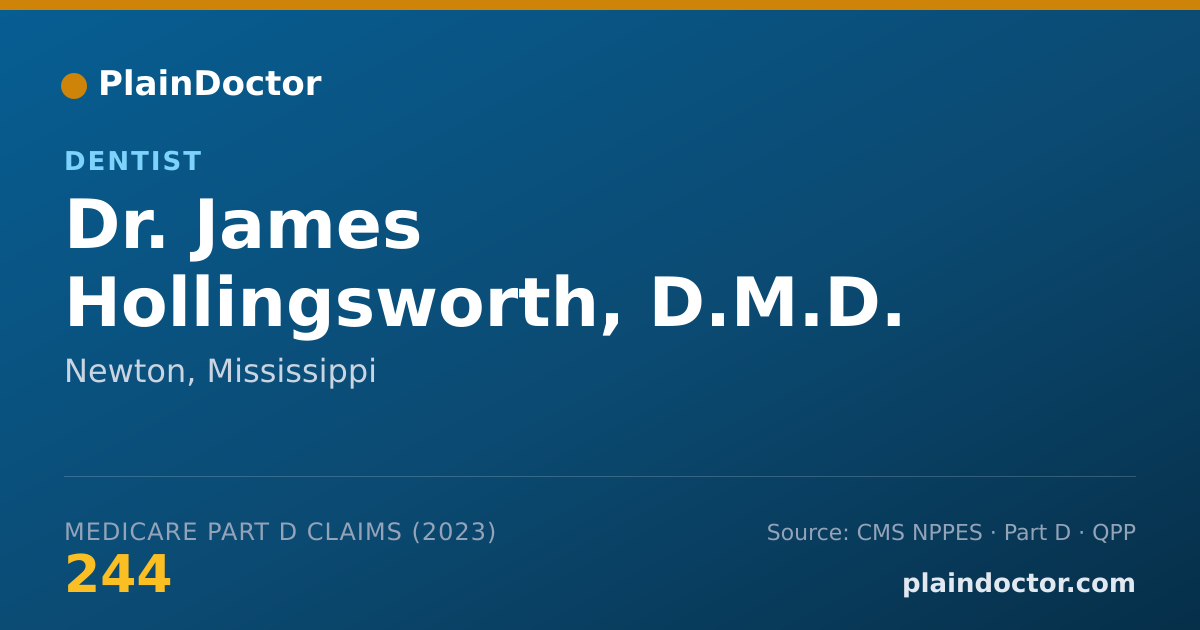 Shareable card for James Hollingsworth, D.M.D. - Dentist, Newton, MS