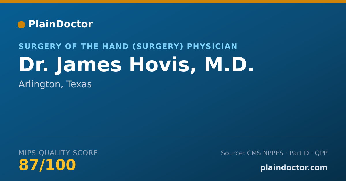 Shareable card for James Hovis, M.D. - Surgery of the Hand (Surgery) Physician, Arlington, TX