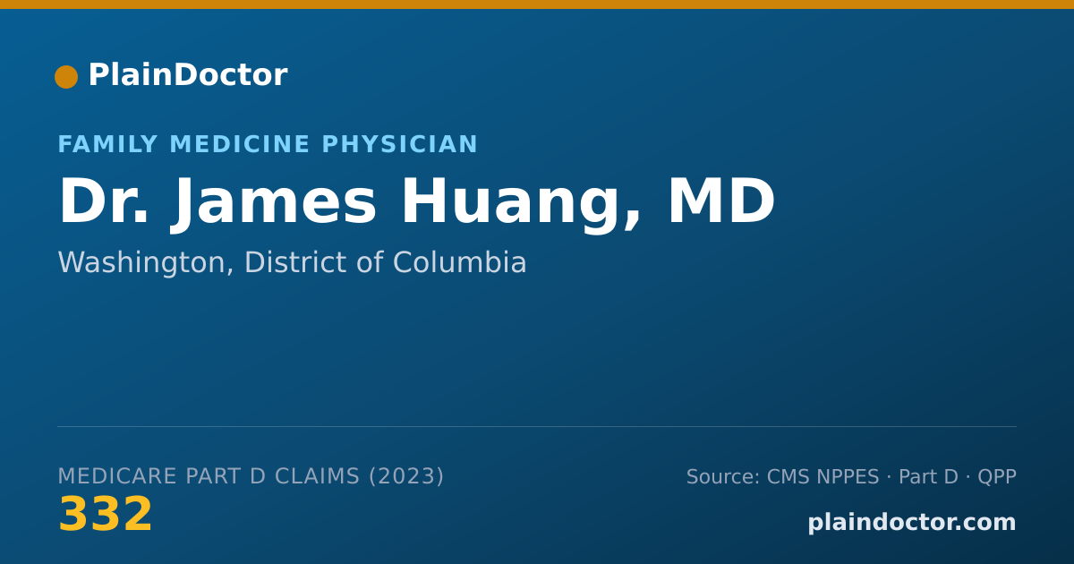 Shareable card for James Huang, MD - Family Medicine Physician, Washington, DC
