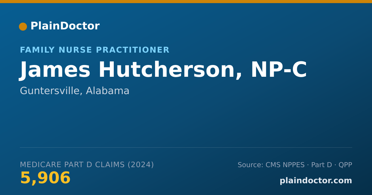 Shareable card for James Hutcherson, NP-C - Family Nurse Practitioner, Guntersville, AL