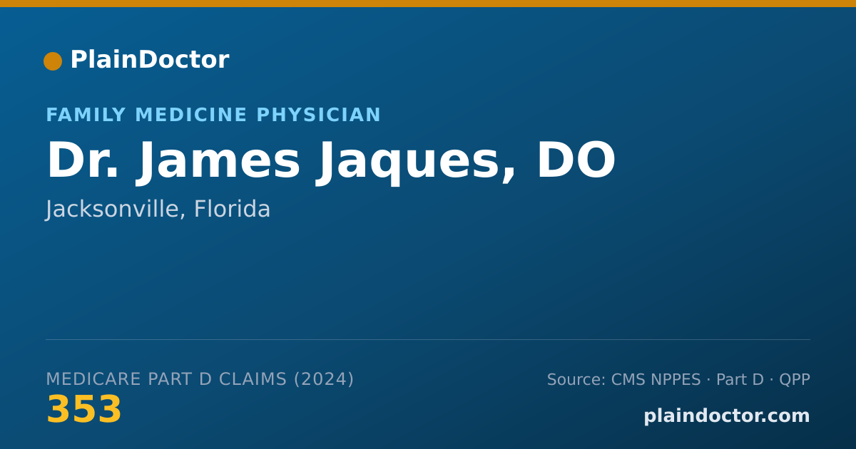 Shareable card for James Jaques, DO - Family Medicine Physician, Jacksonville, FL
