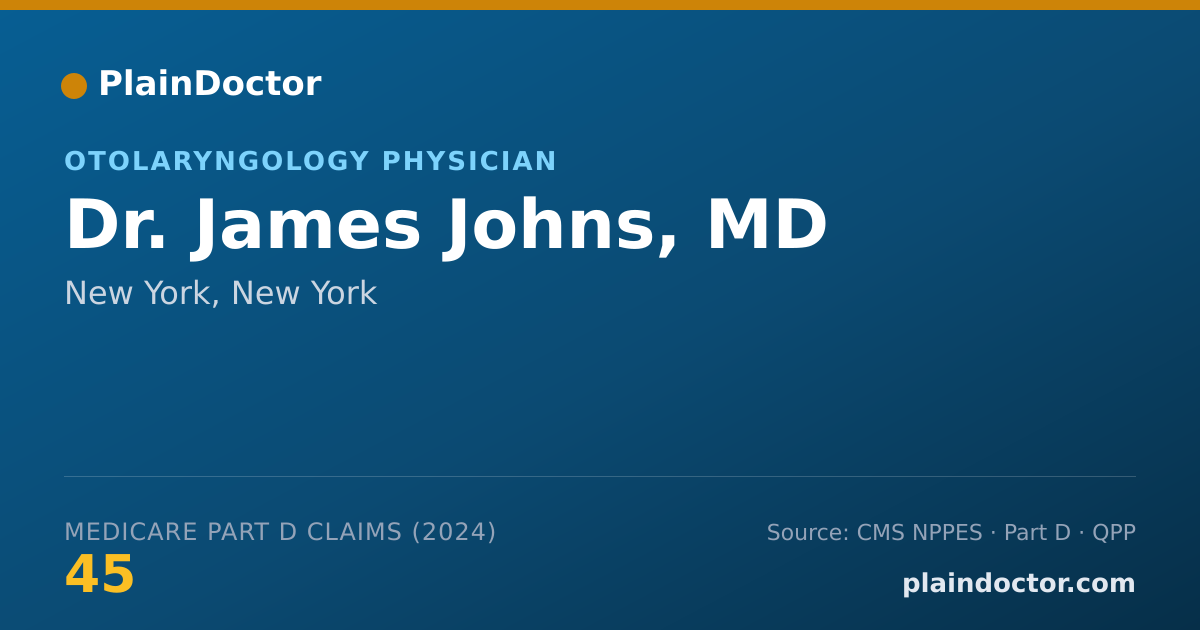 Shareable card for James Johns, MD - Otolaryngology Physician, New York, NY