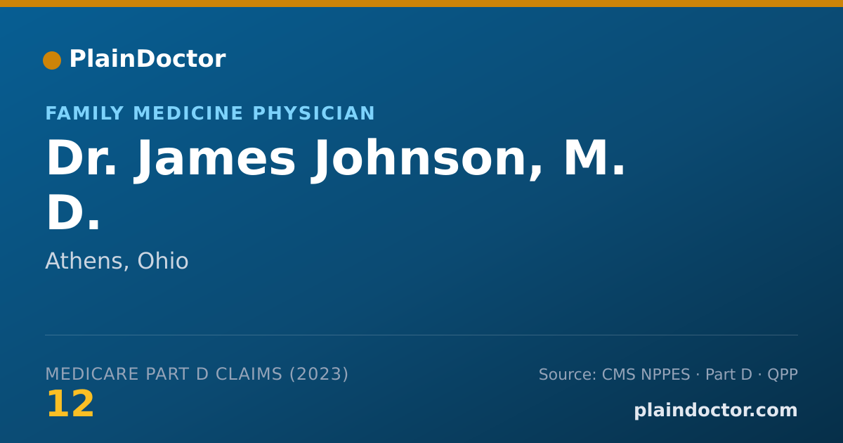 Shareable card for James Johnson, M. D. - Family Medicine Physician, Athens, OH