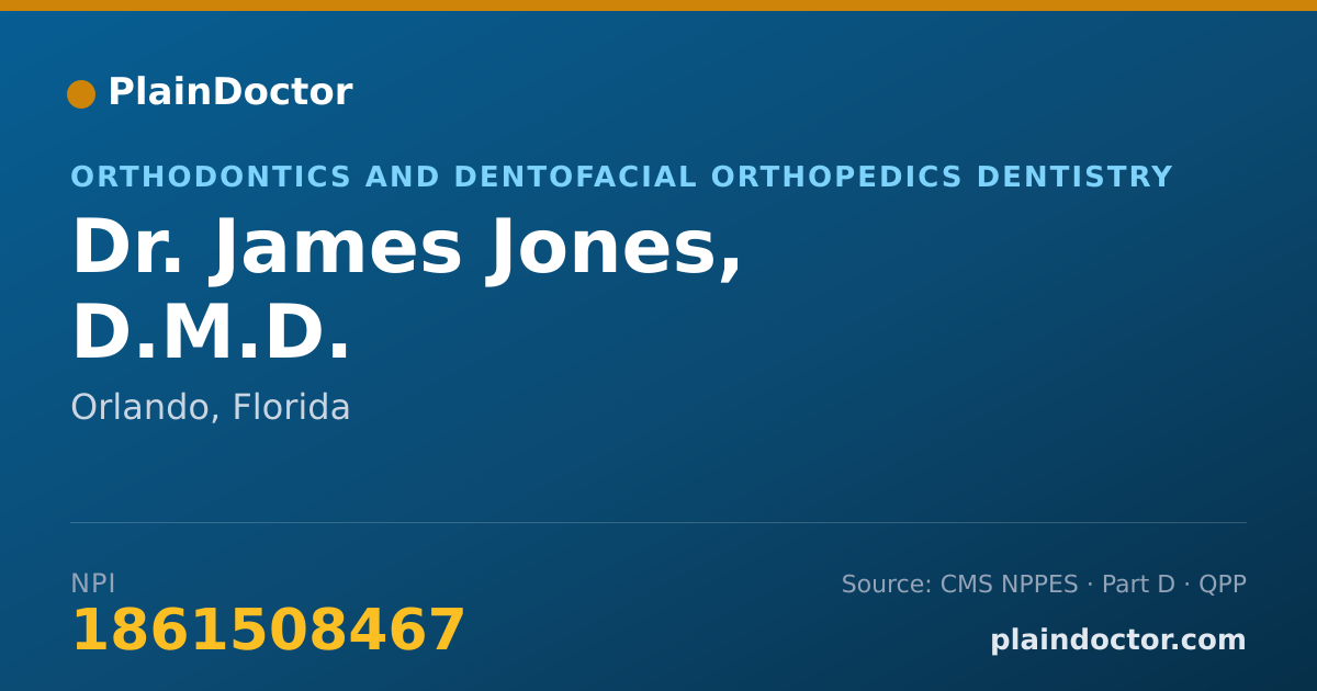 Shareable card for James Jones, D.M.D. - Orthodontics and Dentofacial Orthopedics Dentistry, Orlando, FL