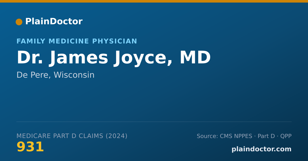 Shareable card for James Joyce, MD - Family Medicine Physician, De Pere, WI