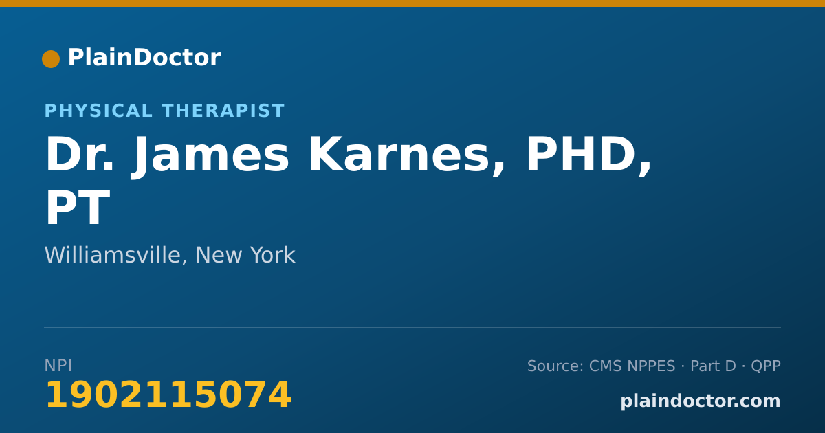 Shareable card for James Karnes, PHD, PT - Physical Therapist, Williamsville, NY