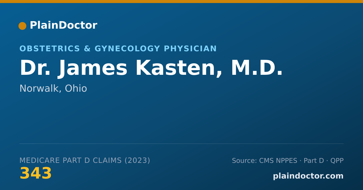 Shareable card for James Kasten, M.D. - Obstetrics & Gynecology Physician, Norwalk, OH