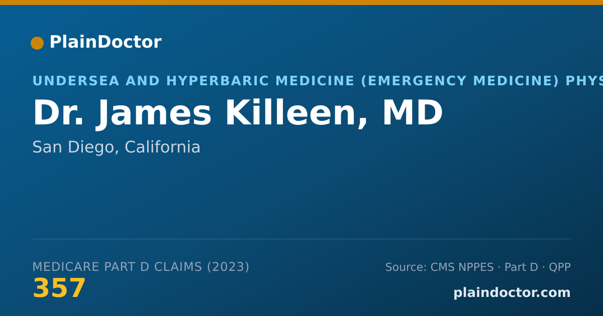 Shareable card for James Killeen, MD - Undersea and Hyperbaric Medicine (Emergency Medicine) Physician, San Diego, CA