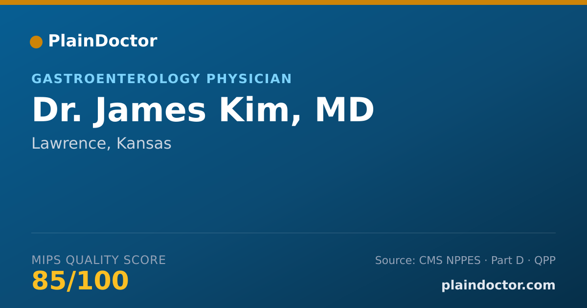 Shareable card for James Kim, MD - Gastroenterology Physician, Lawrence, KS