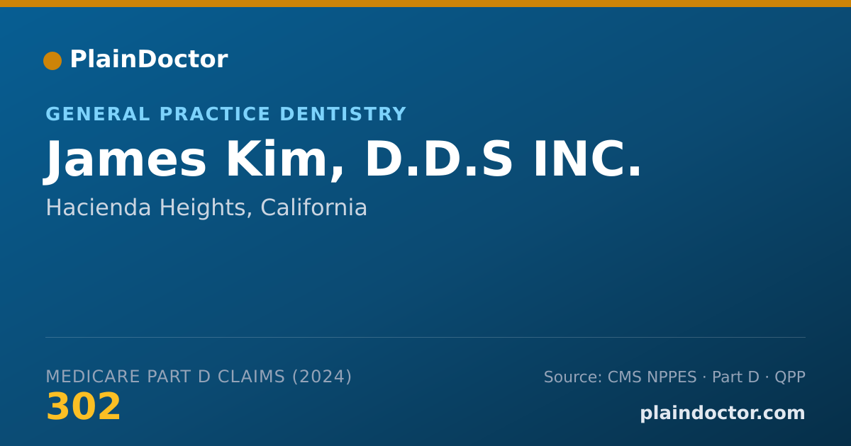 Shareable card for James Kim, D.D.S INC. - General Practice Dentistry, Hacienda Heights, CA