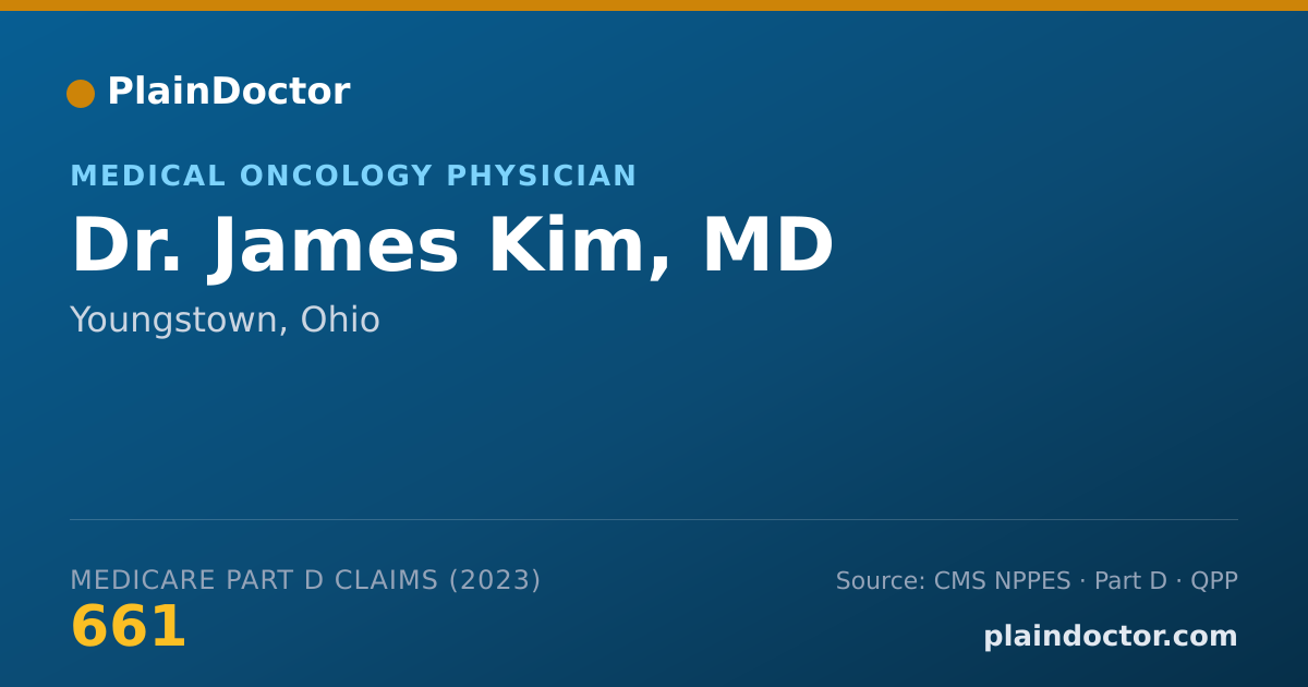Shareable card for James Kim, MD - Medical Oncology Physician, Youngstown, OH