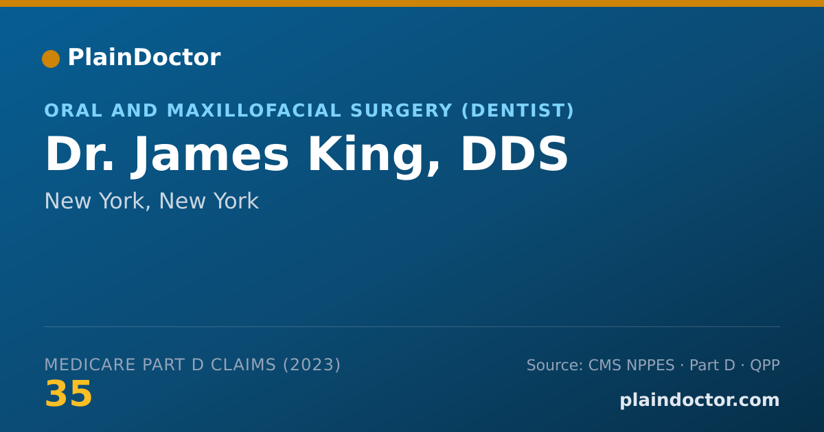 Shareable card for James King, DDS - Oral and Maxillofacial Surgery (Dentist), New York, NY
