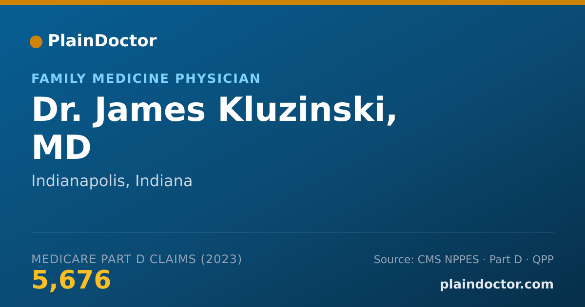 Shareable card for James Kluzinski, MD - Family Medicine Physician, Indianapolis, IN