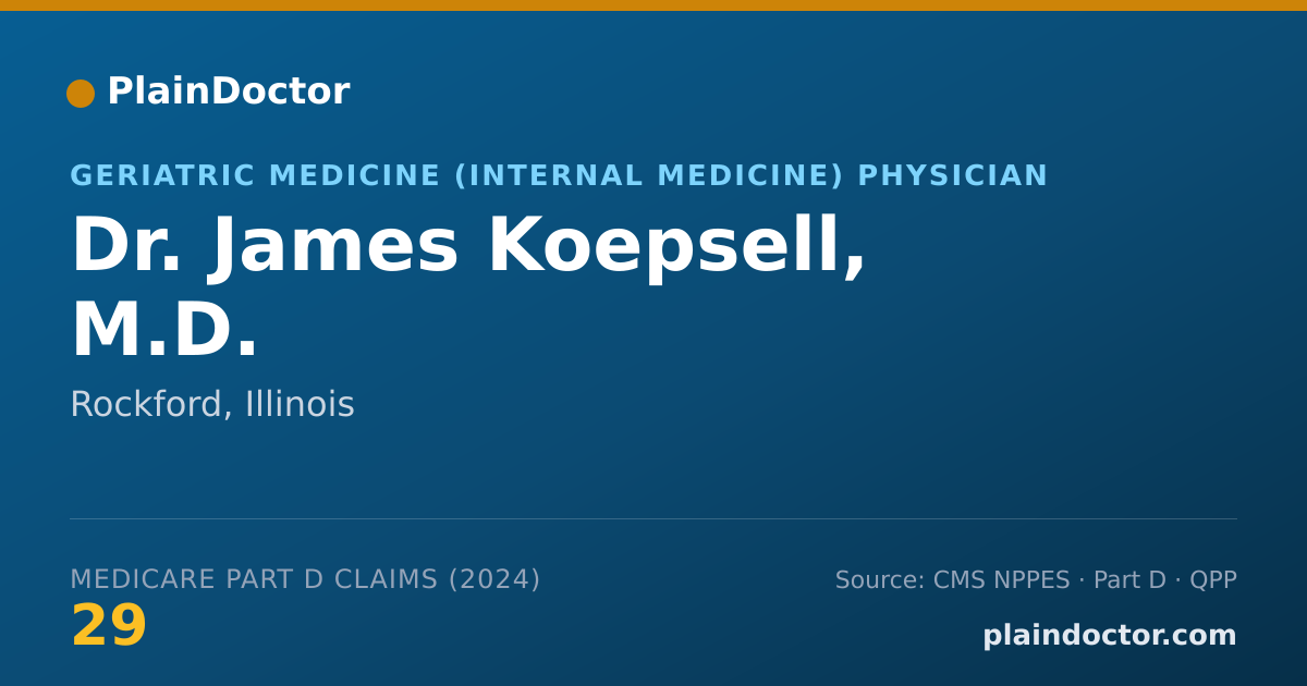 Shareable card for James Koepsell, M.D. - Geriatric Medicine (Internal Medicine) Physician, Rockford, IL