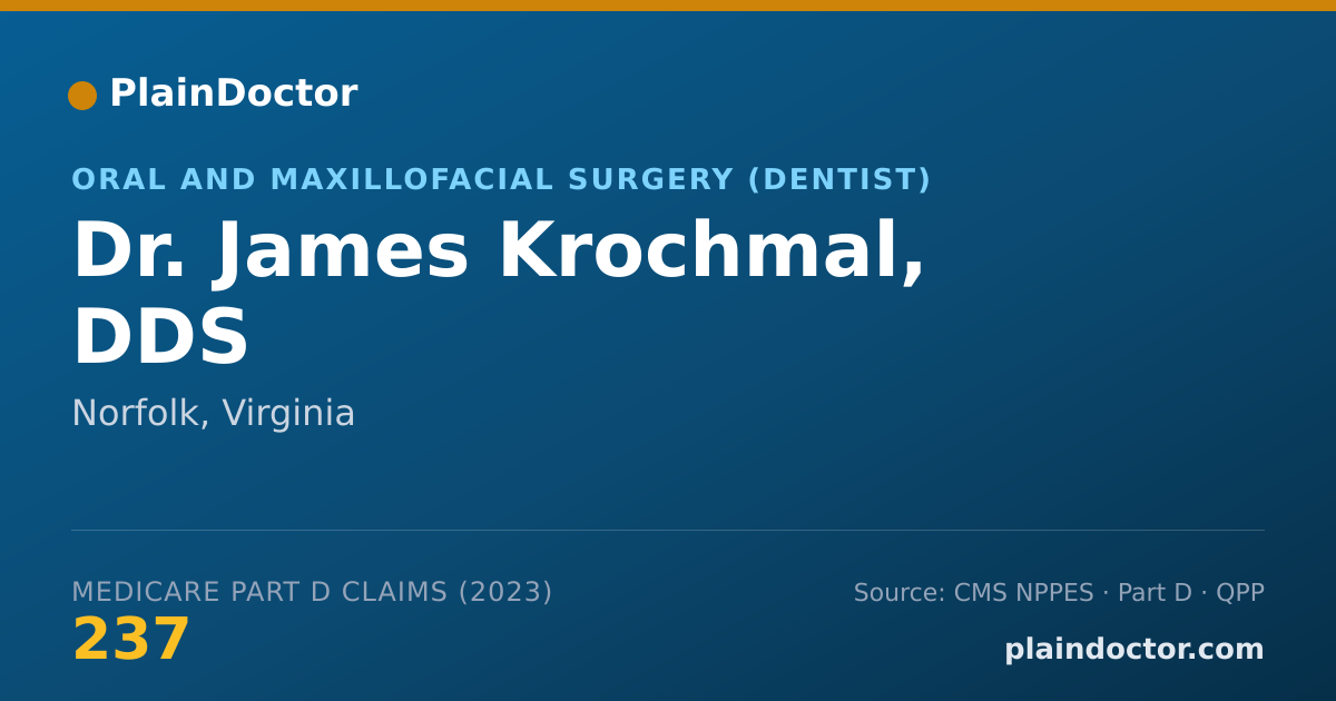 Shareable card for James Krochmal, DDS - Oral and Maxillofacial Surgery (Dentist), Norfolk, VA