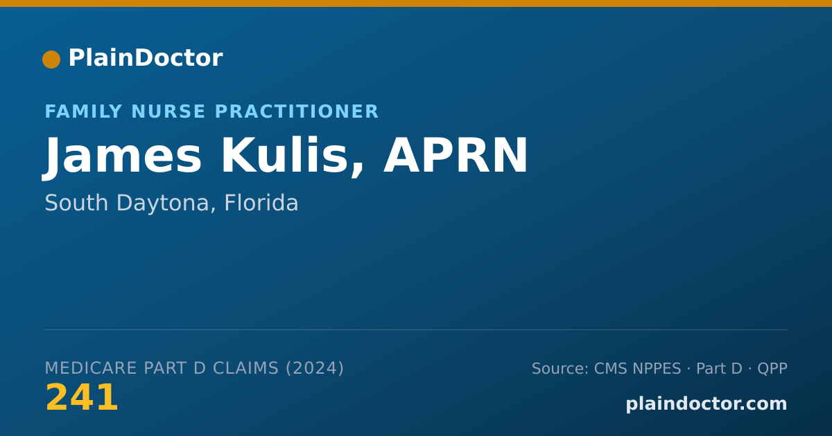 Shareable card for James Kulis, APRN - Family Nurse Practitioner, South Daytona, FL