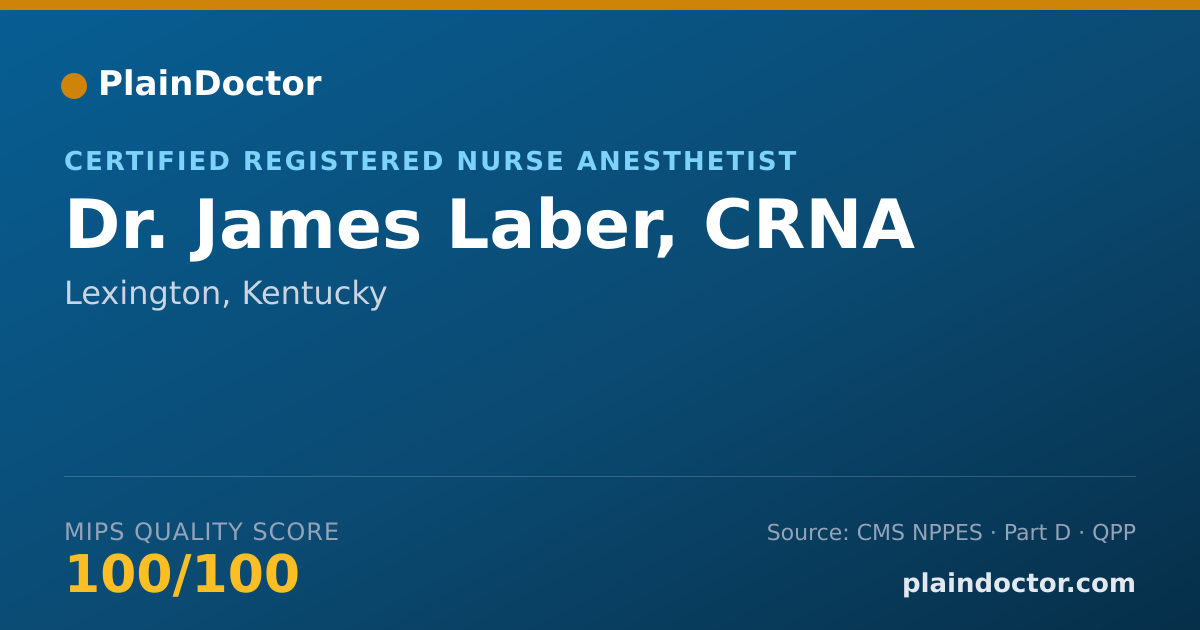Shareable card for James Laber, CRNA - Certified Registered Nurse Anesthetist, Lexington, KY