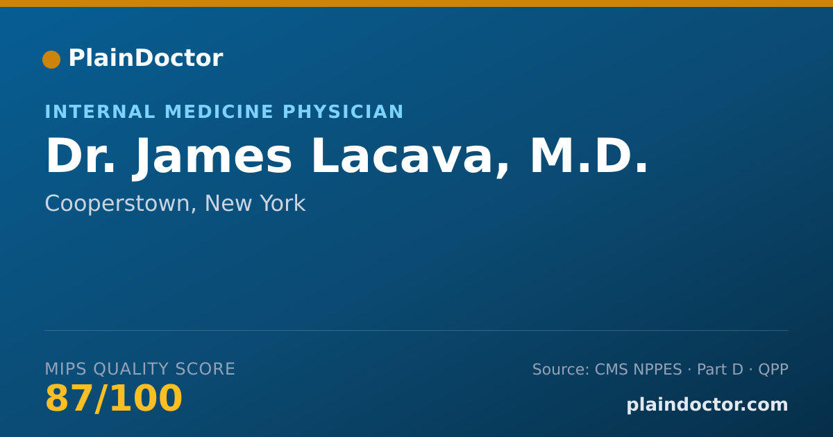 Shareable card for James Lacava, M.D. - Internal Medicine Physician, Cooperstown, NY