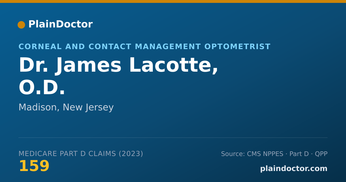 Shareable card for James Lacotte, O.D. - Corneal and Contact Management Optometrist, Madison, NJ