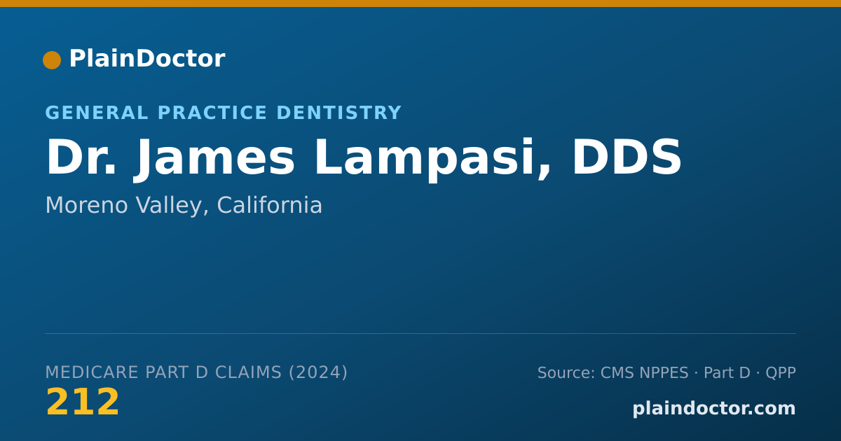 Shareable card for James Lampasi, DDS - General Practice Dentistry, Moreno Valley, CA