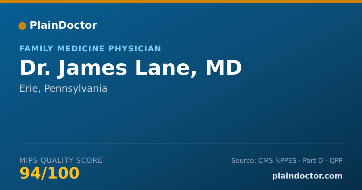Shareable card for James Lane, MD - Family Medicine Physician, Erie, PA