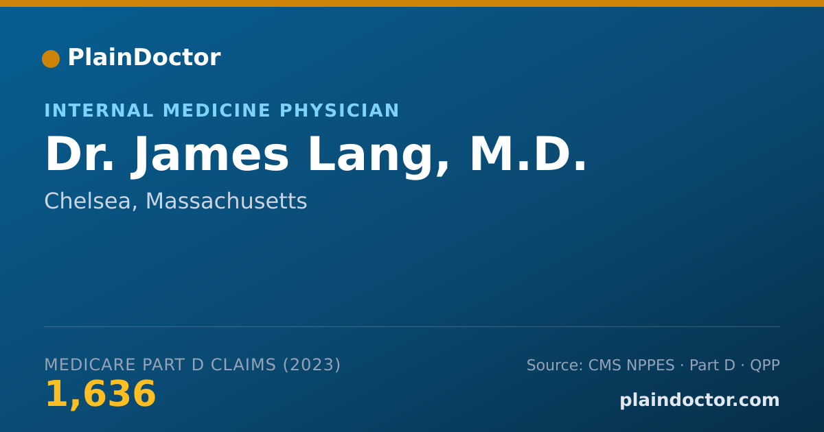Shareable card for James Lang, M.D. - Internal Medicine Physician, Chelsea, MA