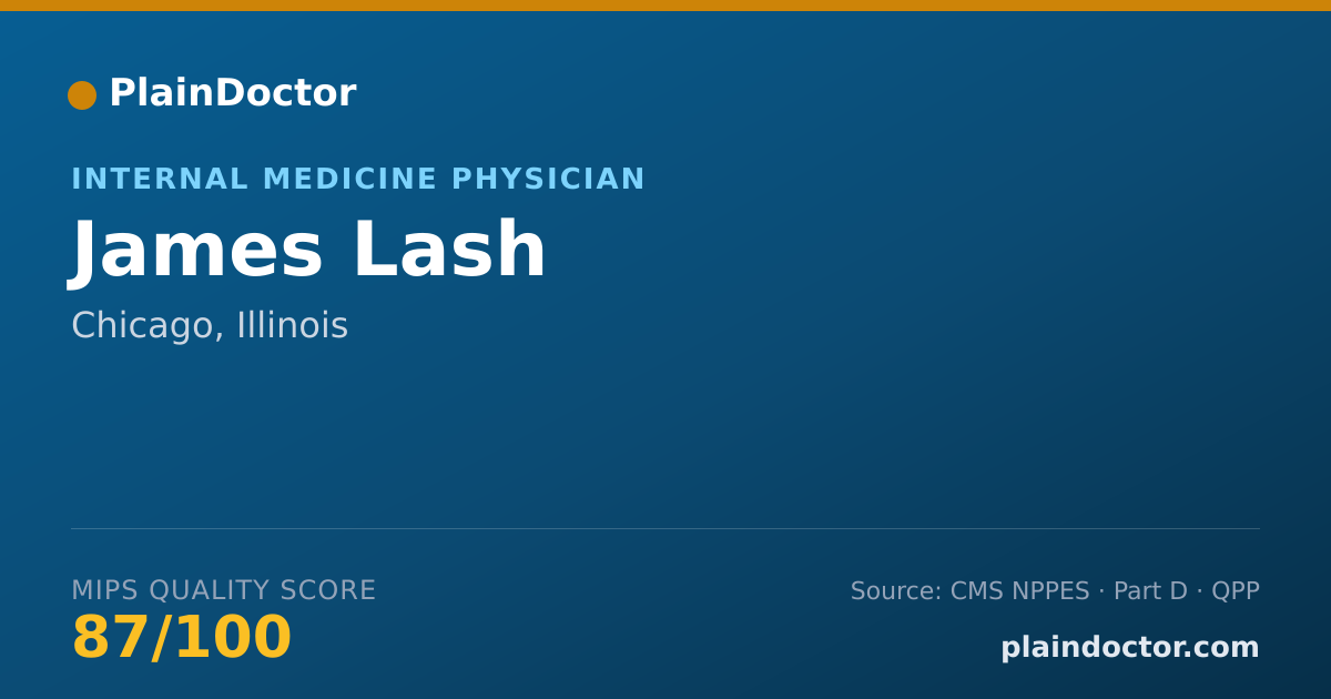 Shareable card for James Lash - Internal Medicine Physician, Chicago, IL
