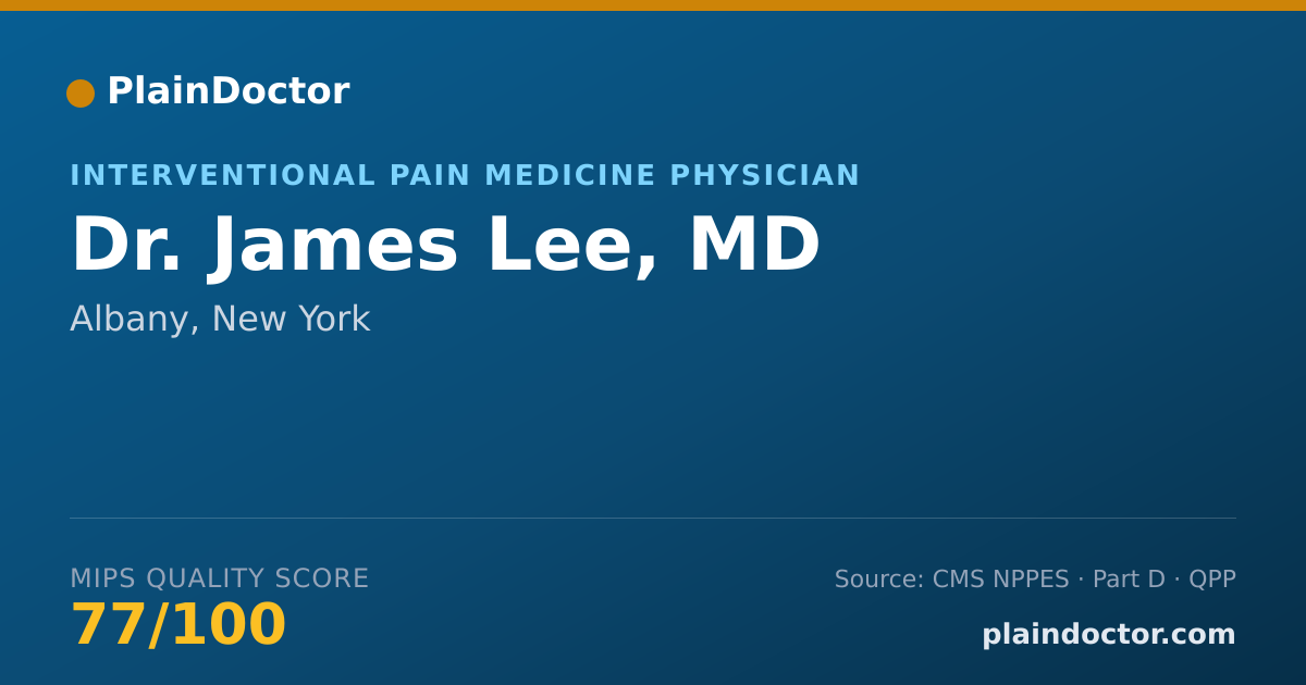Shareable card for James Lee, MD - Pain Medicine (Anesthesiology) Physician, Albany, NY