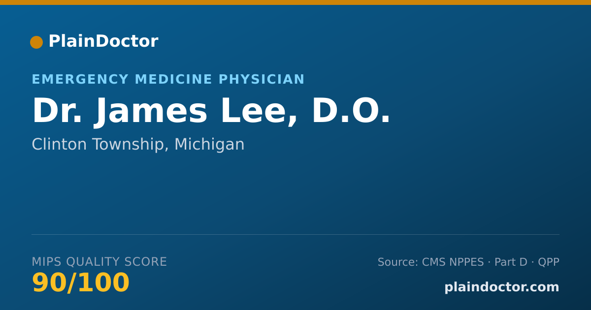 Shareable card for James Lee, D.O. - Emergency Medicine Physician, Clinton Township, MI
