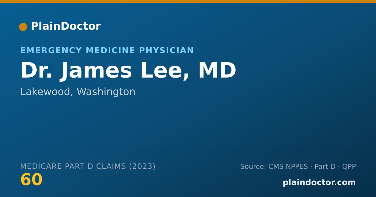 Shareable card for James Lee, MD - Emergency Medicine Physician, Lakewood, WA