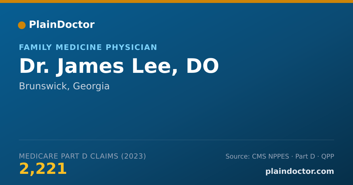 Shareable card for James Lee, DO - Family Medicine Physician, Brunswick, GA