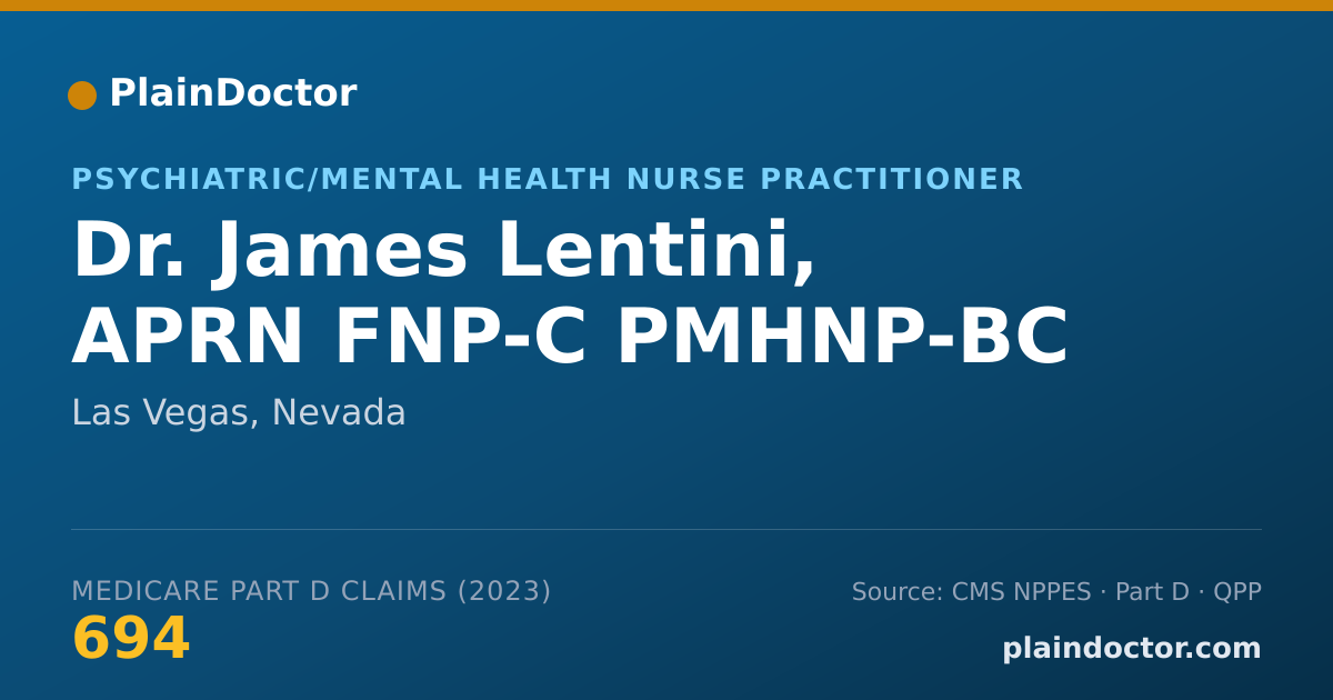 Shareable card for James Lentini, APRN FNP-C PMHNP-BC - Psychiatric/Mental Health Nurse Practitioner, Las Vegas, NV